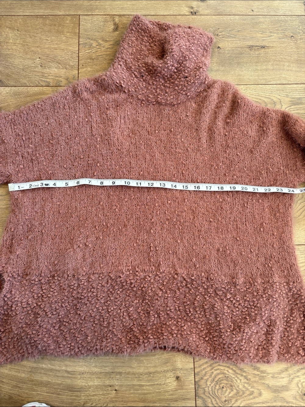 POL Clothing Oversized Boucle Knit Cowl Neck Sweater in Mauve / Dusty Rose - Picture 8 of 8